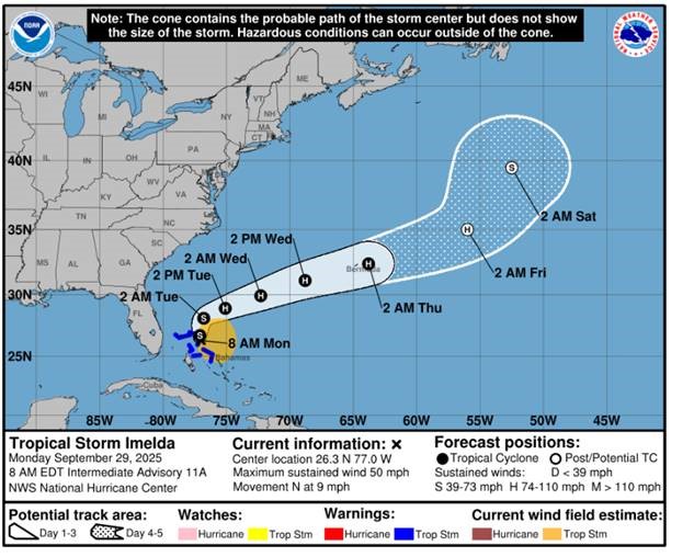 tropical storm imelda update